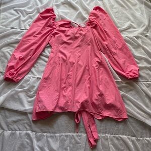 SHEIN Curve Square-Neck Tie Back Dress